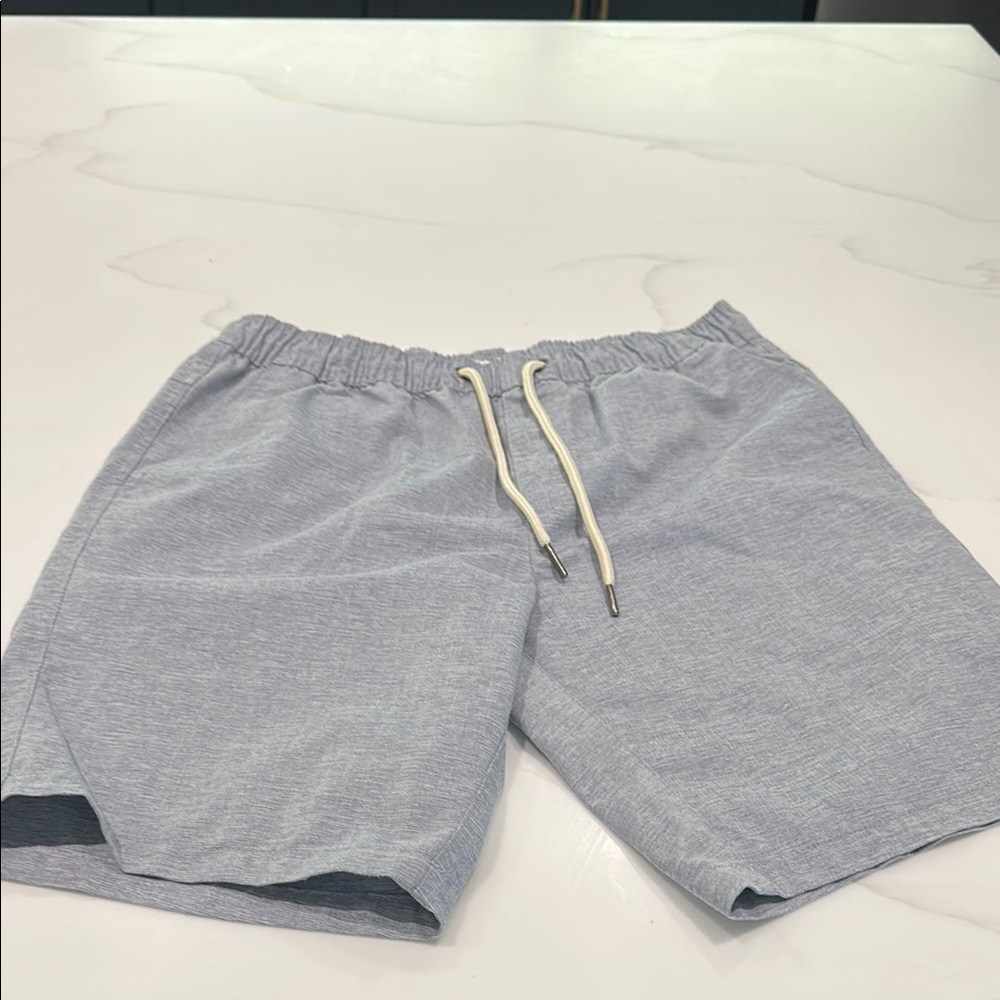 Gray Athletic Shorts with Elastic Waistband